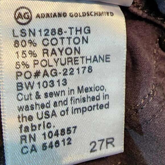 Ag Adriano Goldschmied Legging Women 27 Dark Grey Super Skinny Fit Made in USA - Picture 8 of 9